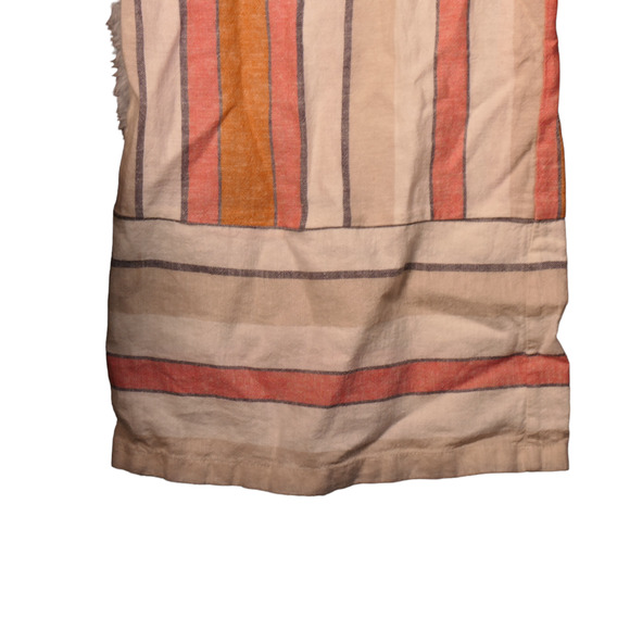 BP Jumpsuit Womens M Ivory Striped Wide Leg Pockets Linen Blend Gauzy Beachy - Picture 5 of 11